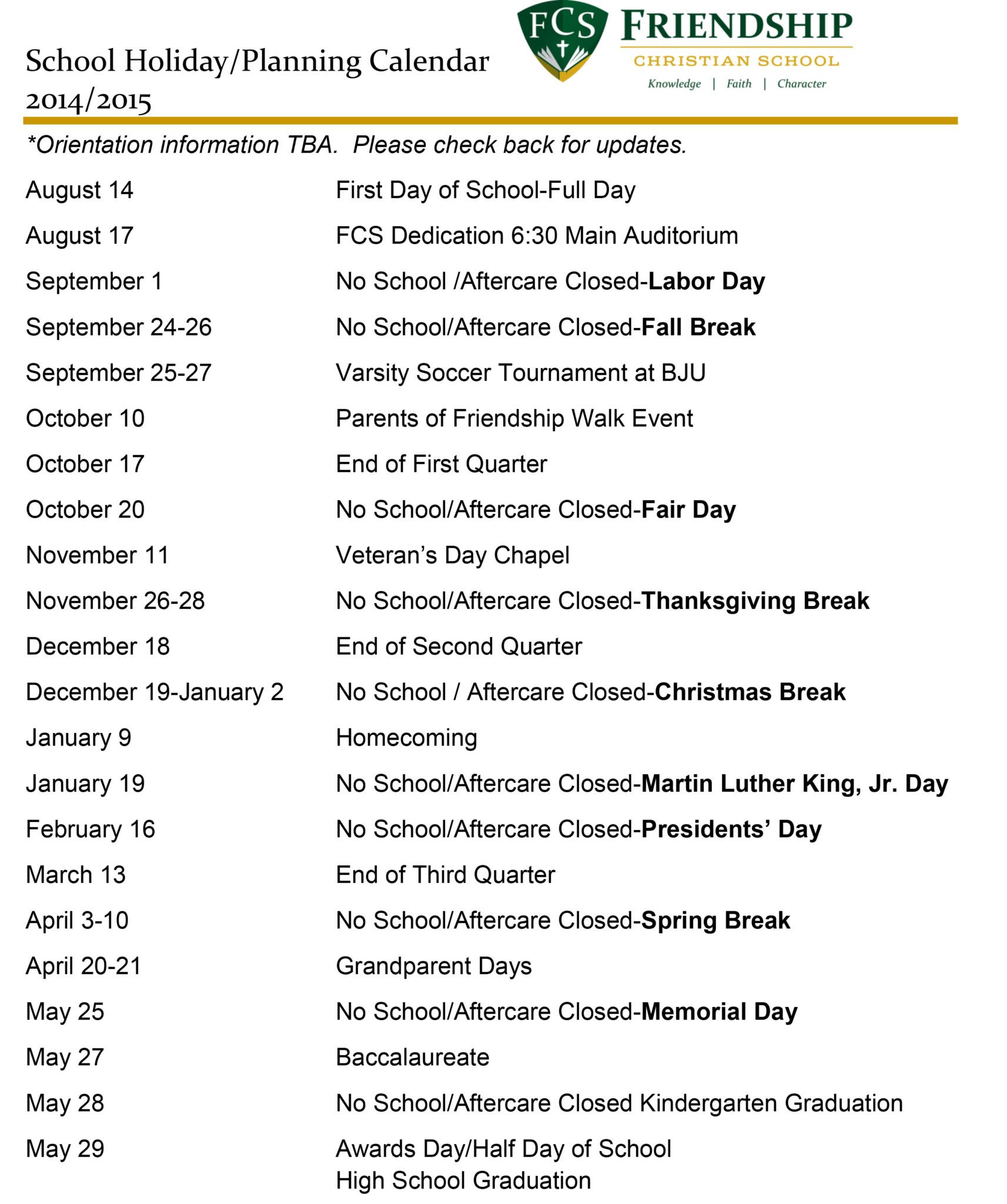 2014-15 Planning Calendar - for website